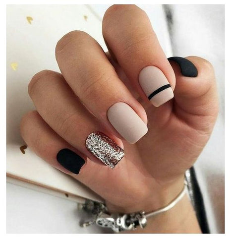 DIY Fake Nail Cute Short Round Nail with Flower Print Glossy Finish for  Daily Office Routine Duties - Walmart.com